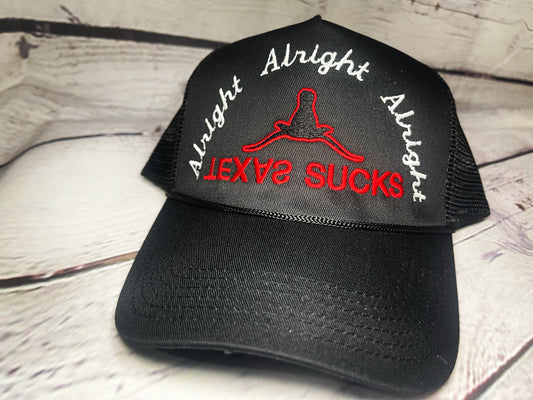 Alright Texas Sucks horns down trucker