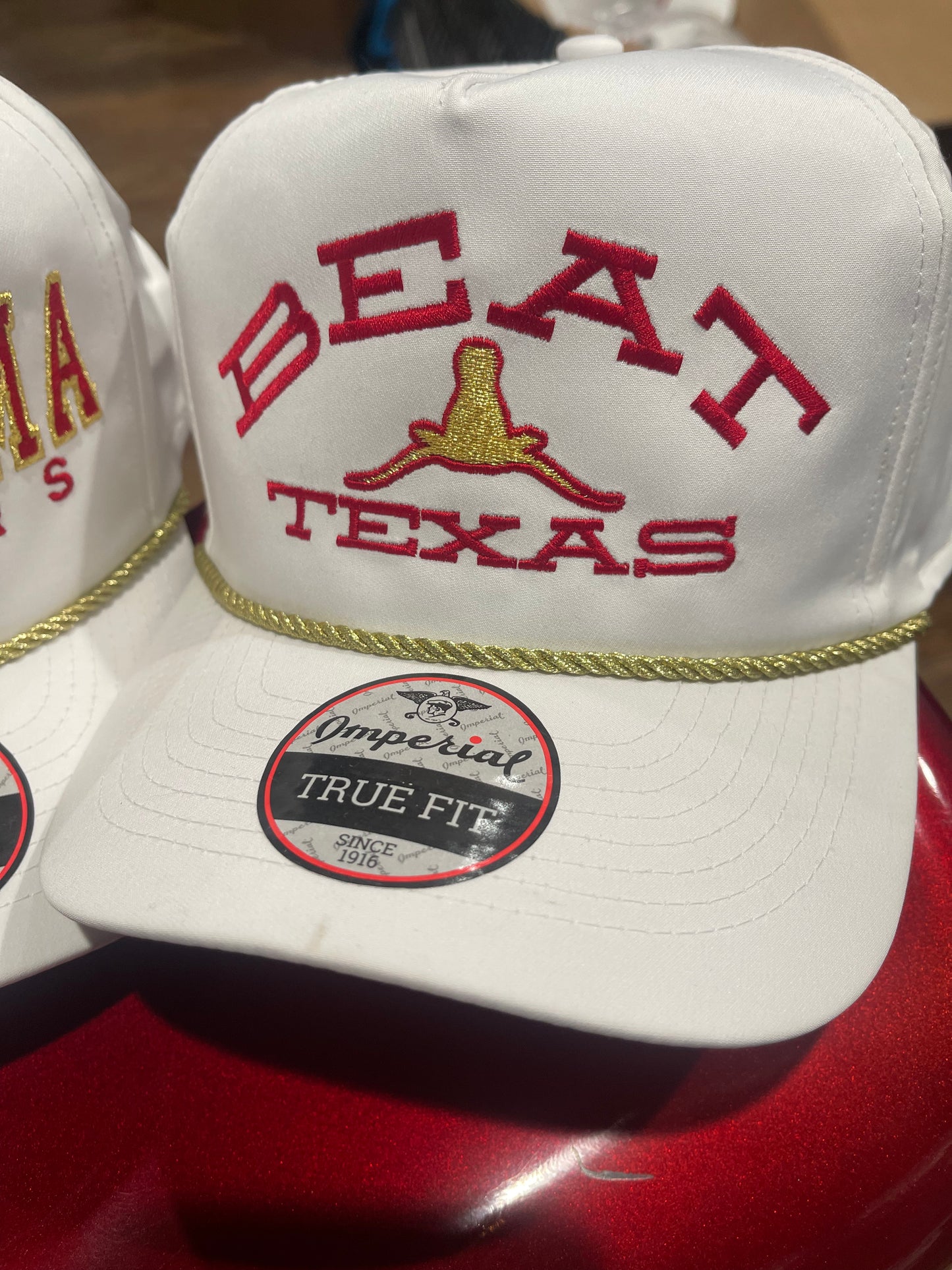 Beat Texas Horns Down Imperial gold series golf hat